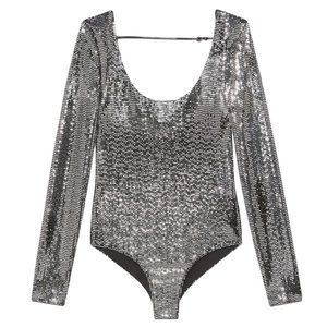 Gucci Sequin Bodysuit Long Sleeves